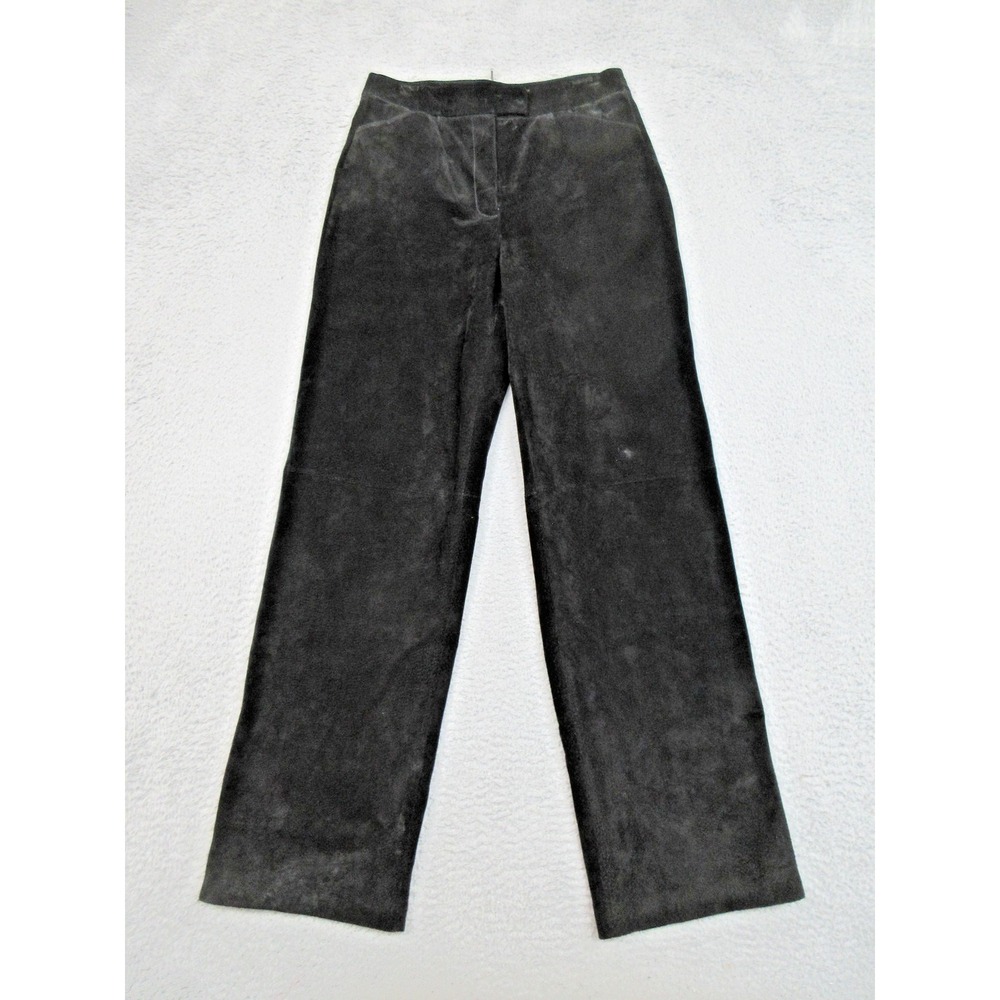Sonoma Womens Suede Leather Pants Size 10‎ Black Classic Timeless City Trendy
